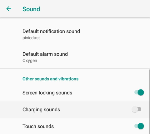 Turn off charging sound