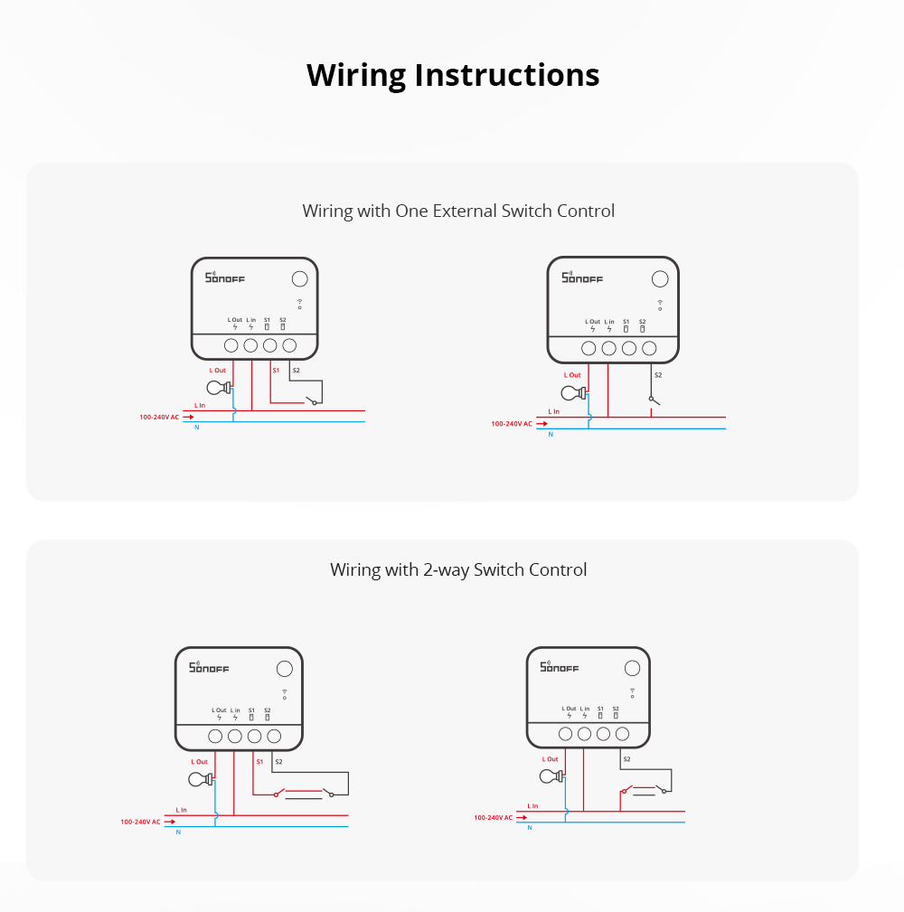 thumbnail image 2 of SONOFF ZBMINIR2 Zigbee 3.0 Smart Switch – 2-Way, Requires Neutral Wire 2 of 6