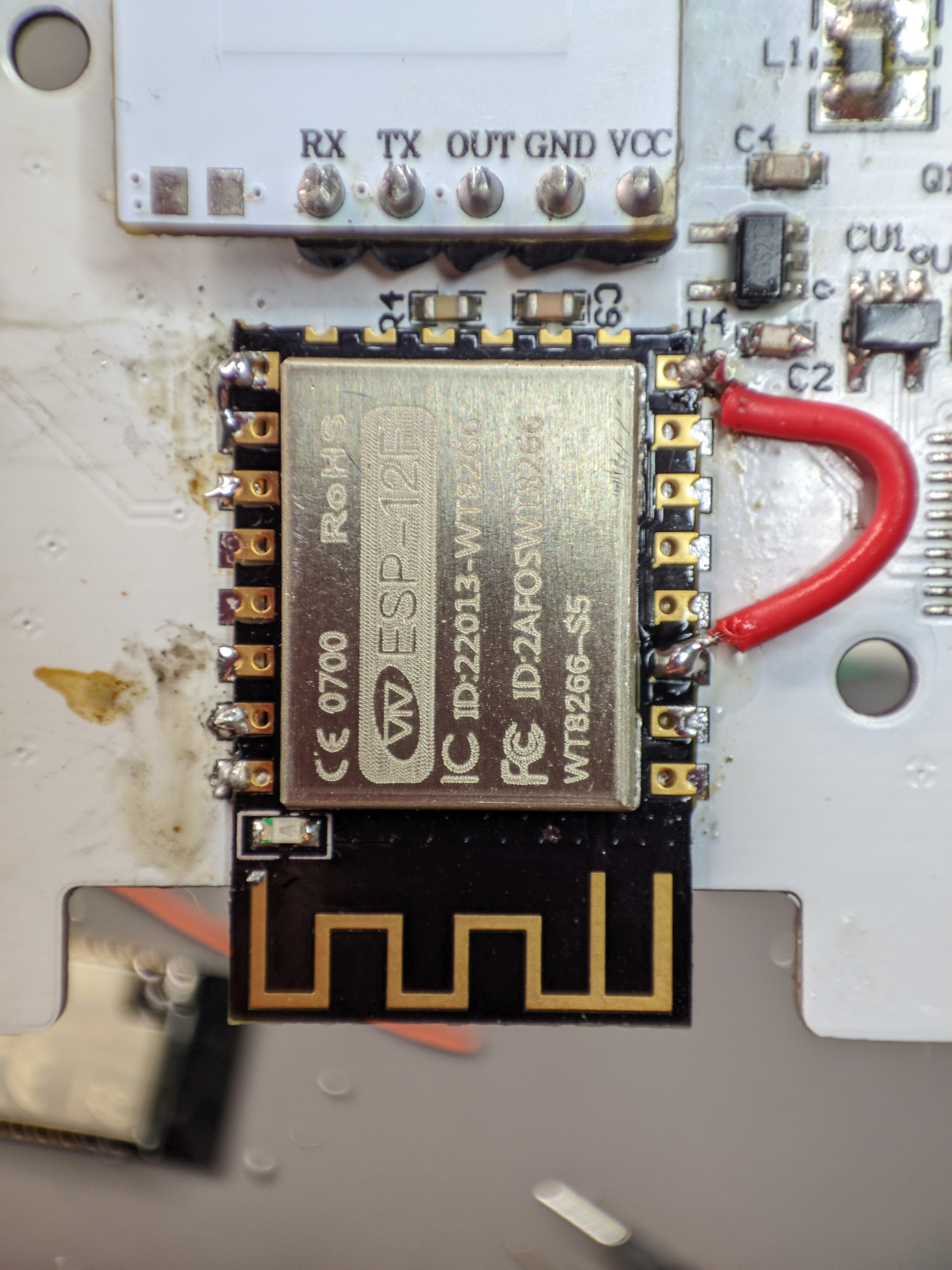 Solder in a compatible preflashed ESP-12 module